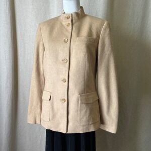 Vintage 90s Talbots Camel Hair Blazer Made in Italy Petite 10